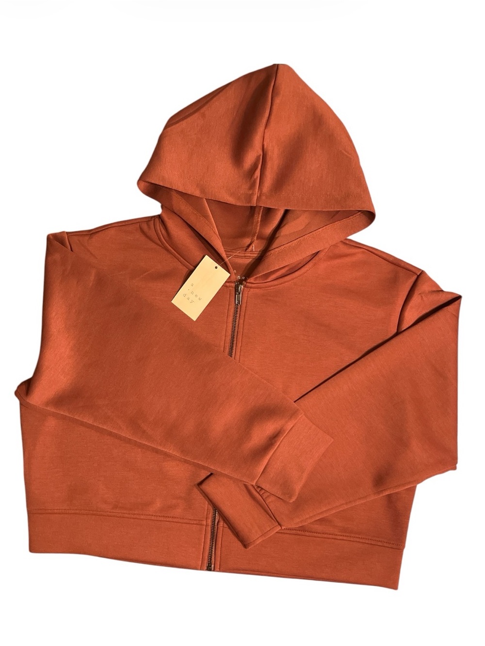 a new day Rust Zip Front Hoodie L